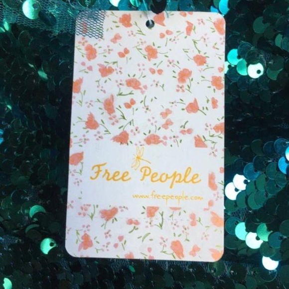 Free People Siren Green Sequins Mini Dress Size 12 - Picture 7 of 8